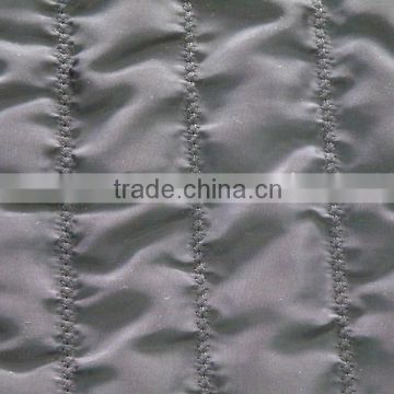 210T waterproof stripe polyester embroidered thermal padding quilting fabric for clothing