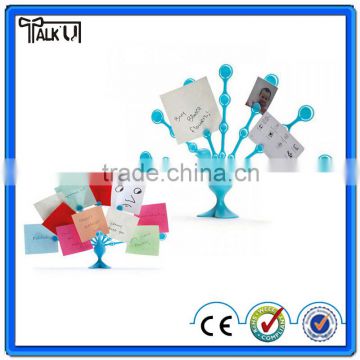 High quality plastic business card memo clip/peacock shape message card memo clip/promotional office name card holder memo clip