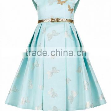 China manufacturer short breathable girl dress backless golden chiffon girl dress printed OEM/ODM new model girl dress