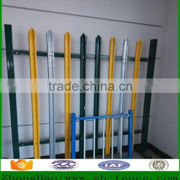 Hot dipped galvanized and PVC coated palisade fence