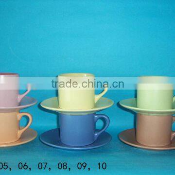 High quality stoneware cafe cup and saucer