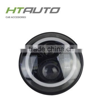 HTAUTO LED Auxiliary Work 7" Round Led Headlight All Round Halo Ring Motorcycle Spotlight Daymaker Headlight for JEEP Harley