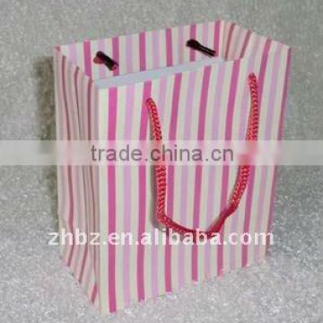 fashionable stripe paper clothes bag