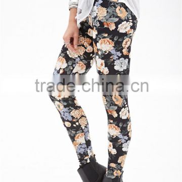 New Women Floral Print Leggings Stretchy Sexy Jeggings Pencil Pants Plus Size