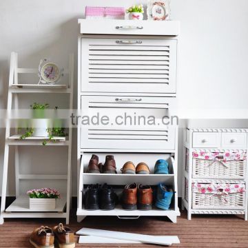 white solid wood shoes storage cabinet