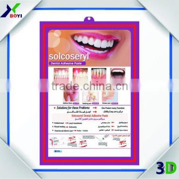 custom printed embossed pvc 3d medical poster/anatomical chart (teeth)