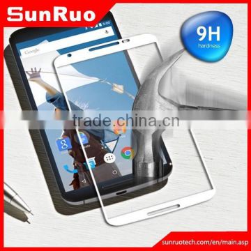 Whole sale for Nexus 6 full coverage tempered glass screen protector,shock proof curved edge screen protector for Nexus 6