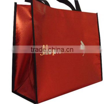 eco friendly non woven shopping bag covered with a laser film