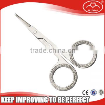 Curved Tip Makeup Scissors with Diamond Decoration #A203