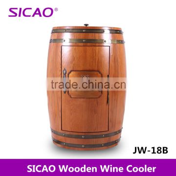 Popular unique wooden wine refrigerator 18 bottles barrel wine cabinets
