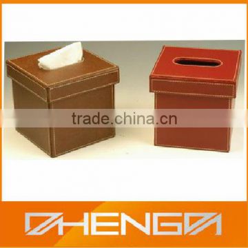 High quality customized made-in-china Square Leather tissue box(ZDH10-110)