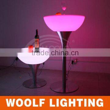 modern illuminated RGB high table LED round cocktail table