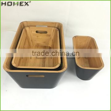 Easy Serving Handle Bamboo Storage Bin and Organizer Box/Homex_FSC/BSCI Factory