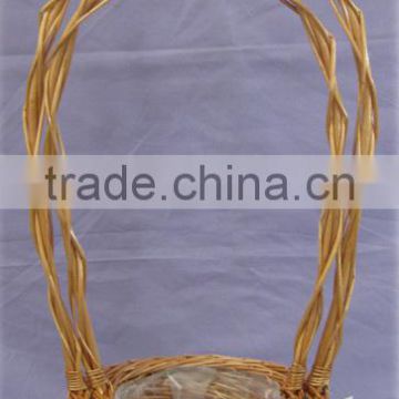 Round Willow Basket with Long Handle