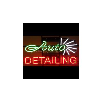 T90 AUTO DETAILING handicrafted real glass tube neon signs for store display and advertising.