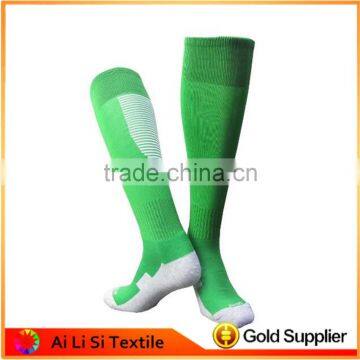 Green Cotton Soccer Socks, High Quality Knee High Custom Soccer Socks With Low Mqq