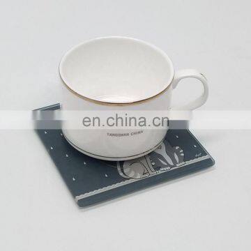 Custom Design Square Shape Glass Coaster PP Paper Pattern Decorative Cup Tray