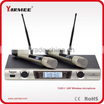 Yarmee 2 channel professional uhf wireless microphone YU23