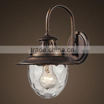 Hot sale garden outdoor and indoor big water glass bulb decor wall light