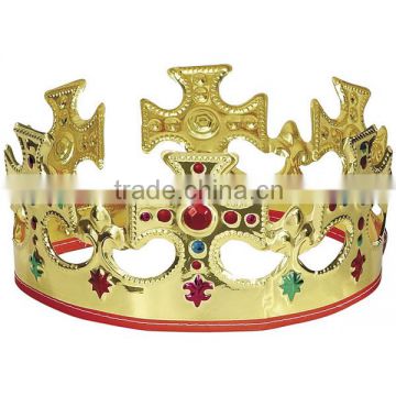 Unique Gold Plastic Jeweled King Crown