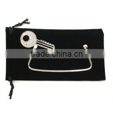 Bag hook , key bag holder zinc alloy velvet bag