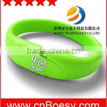 Fashionable Silicone wristband USB stick, bracelet USB drive, specail buckle design
