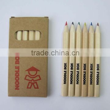 3.5" 6pcs natural color wooden pencil for promotion