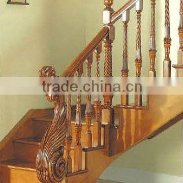 curved wooden stairs