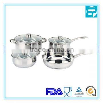 7pcs stainless steel double handle cookware set