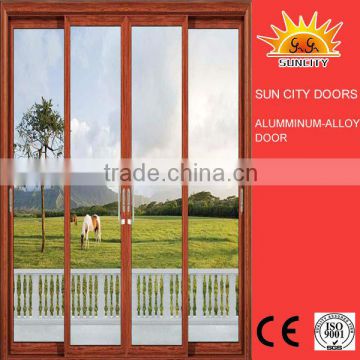 SC-AAD001 Walnut Color Finished Affordable Aluminum Alloy Door