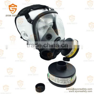 Safety Spherical full face gas mask with single/double connector with anti fog lens-Ayonsafety