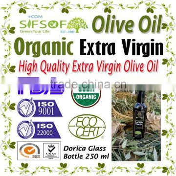 Organic Extra Virgin Olive Oil. High Quality Organic Olive Oil with ISO9001 Certification. Extra Virgin Olive Oil 250ml Dorica