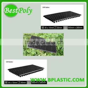 Black plastic nursery plug trays cell seed tray of 32 105 200 288