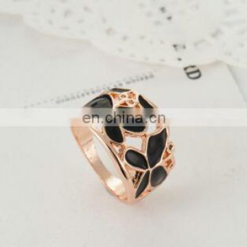 GS Trendy Flower Rings White Gold Plated With Zircon Simple Fashion anillos for Party Wedding Charm Women Oil Drip Rings
