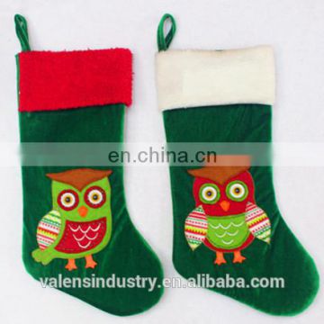Factory Supply OEM Wholesale Fashion Santa Claus Christmas Stocking with Halloween Night Owl Design