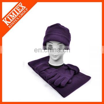 Knitted women winter hat and scarf set