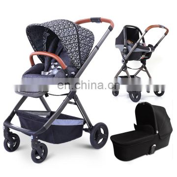 En1888 Travel System Carriage 3 In 1 High View Baby Stroller Pushchair, Luxury Baby Stroller