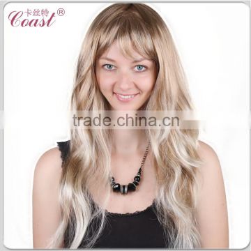 cheap curly long mixed blond wigs