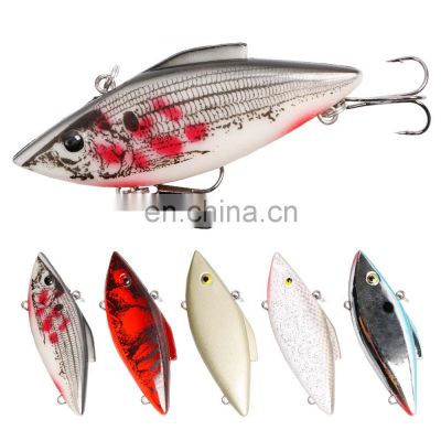 7.5cm 16.5g 5 colors Saltwater Mandarin Fish Bait with Treble Hooks and strong bicyclic ring Bionic  VIB Bait Fishing