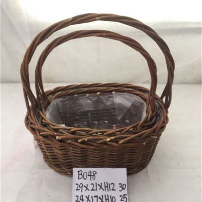 Customized Color Wicker Basket Shopping Vintage Picnic Basket Hamper