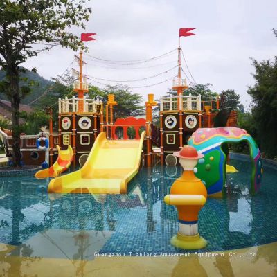 Large amusement equipment Fiberglass water water village water house pirate ship children's park combination slide amusement facilities