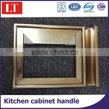 Imitation steel color 6063 T5 extruded aluminium kitchen profile for kitchen cabinet