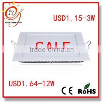 good quality and low price LED lighting square 3w led ultra thin ceiling panel light used in ceiling mounted