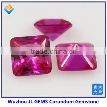 synthetic square cut ruby gemstones ,Red square Corundum Stone for Sale