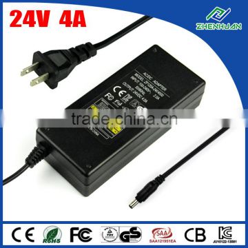 High efficiency battery charger 24V 4A 96W power adapter for 2 wheel hoverboard