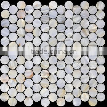 White round freshwater shell mosaic tile,bathroom tile
