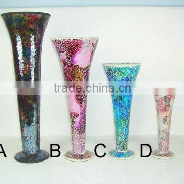 Christmas glass mosaic vases and candle holders