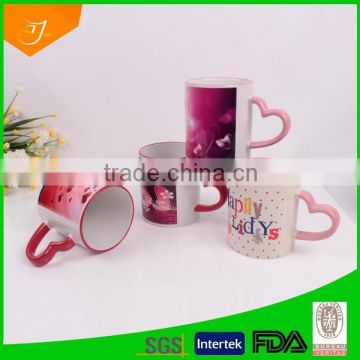11oz Ceramic Mug Sublimation With Heart Handle
