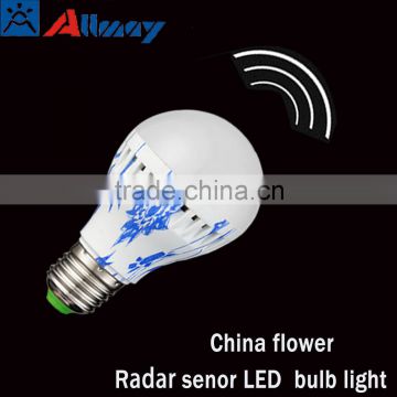 Radar motion sensor LED bulbs light china flower 7w popular in south America moving detector