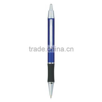 Classic Metal Rubber Grip Pen- Blue